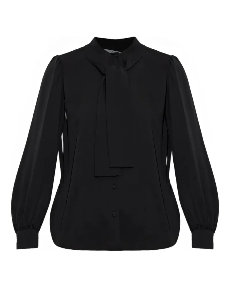 Max Mara tie-fastening puff-sleeve blouse - Schwarz Schwarz