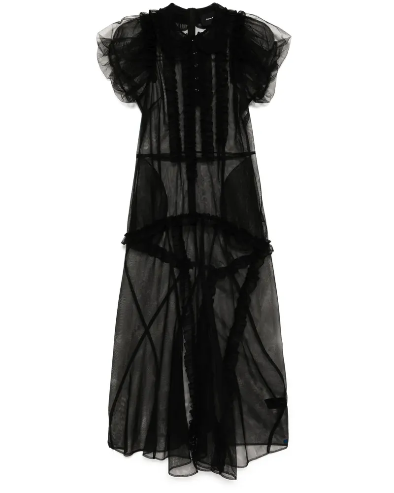 Simone Rocha Ballet Kleid mit Tüllsaum - Schwarz Schwarz