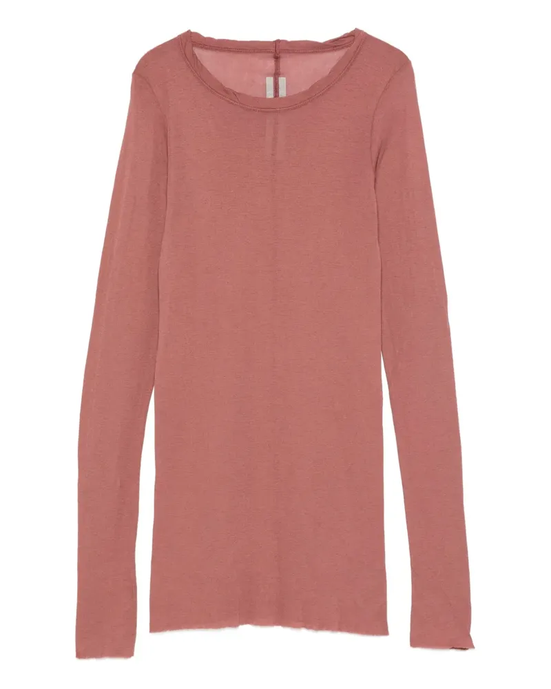 Rick Owens Langarmshirt mit ungesäumten Kanten - Rosa Rosa