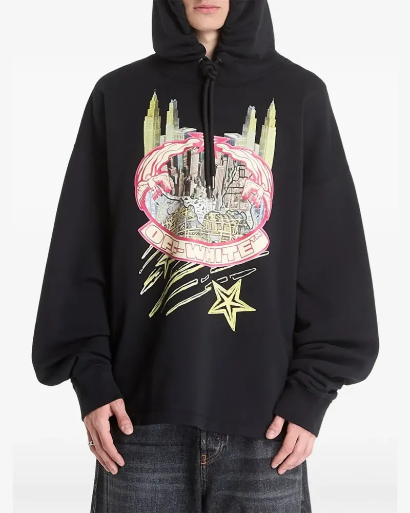 OFF-WHITE Hoodie mit grafischem Print - Schwarz Schwarz