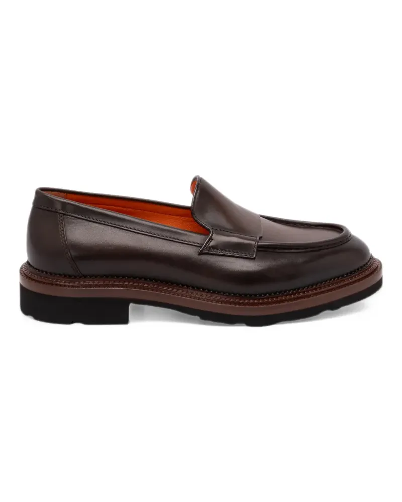 Santoni leather penny loafers - Braun Braun