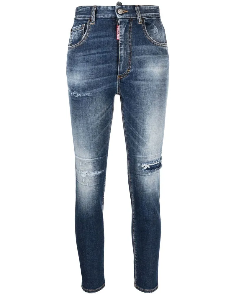 Dsquared2 Twiggy Cropped-Jeans - Blau Blau