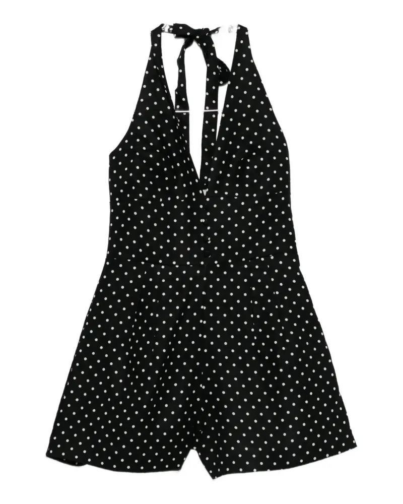 Faithfull The Brand Sofia polka-dot playsuit - Schwarz Schwarz
