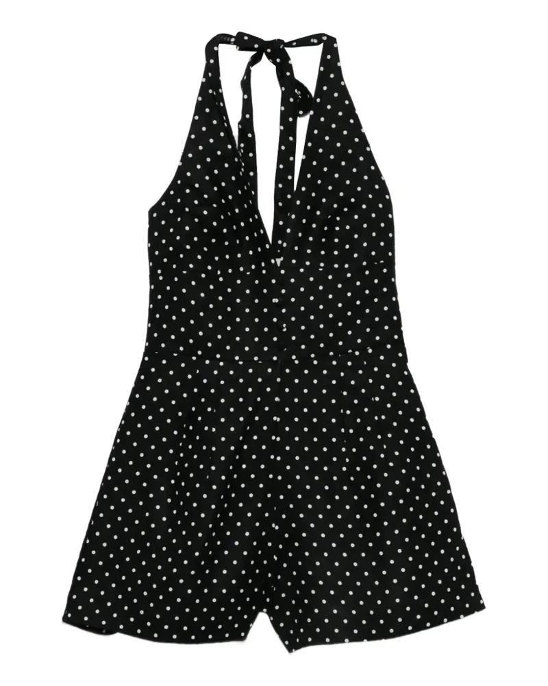 Faithfull The Brand Sofia polka-dot playsuit - Schwarz Schwarz
