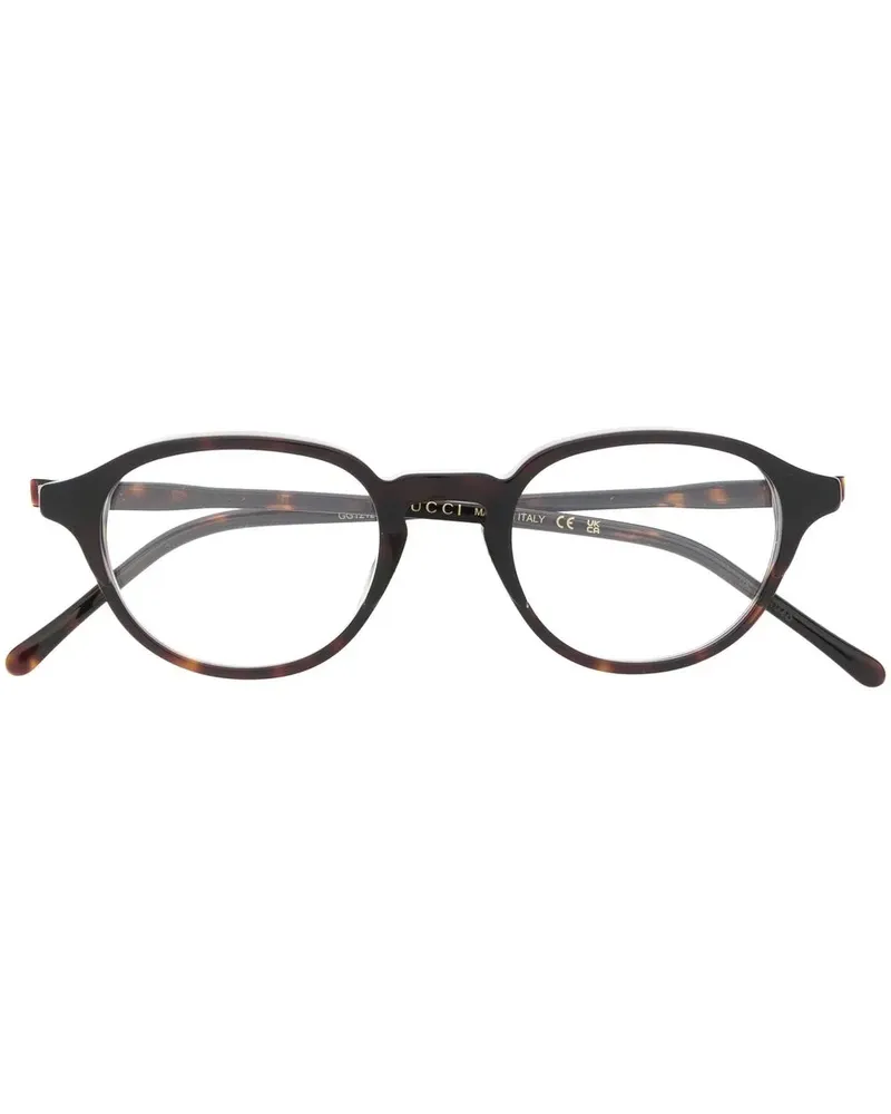 Gucci Brille mit rundem Gestell - Braun Braun