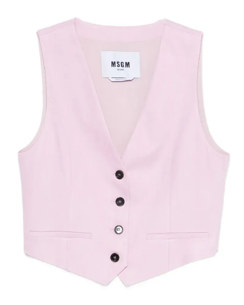 MSGM V-neck button-fastening gilet - Rosa Rosa