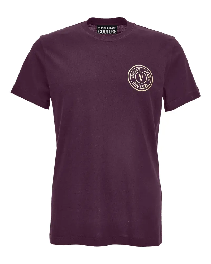 Versace Jeans T-Shirt mit V-Emblem - Rot Rot