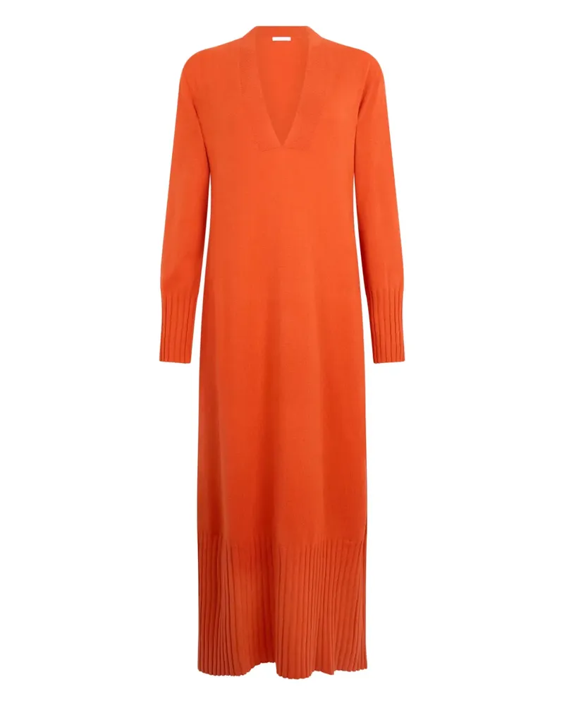 Malo knitted V-neck maxi dress - Orange Orange