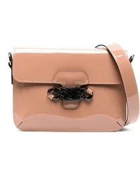 Casadei Mia Satchel-Tasche aus Lackleder Nude