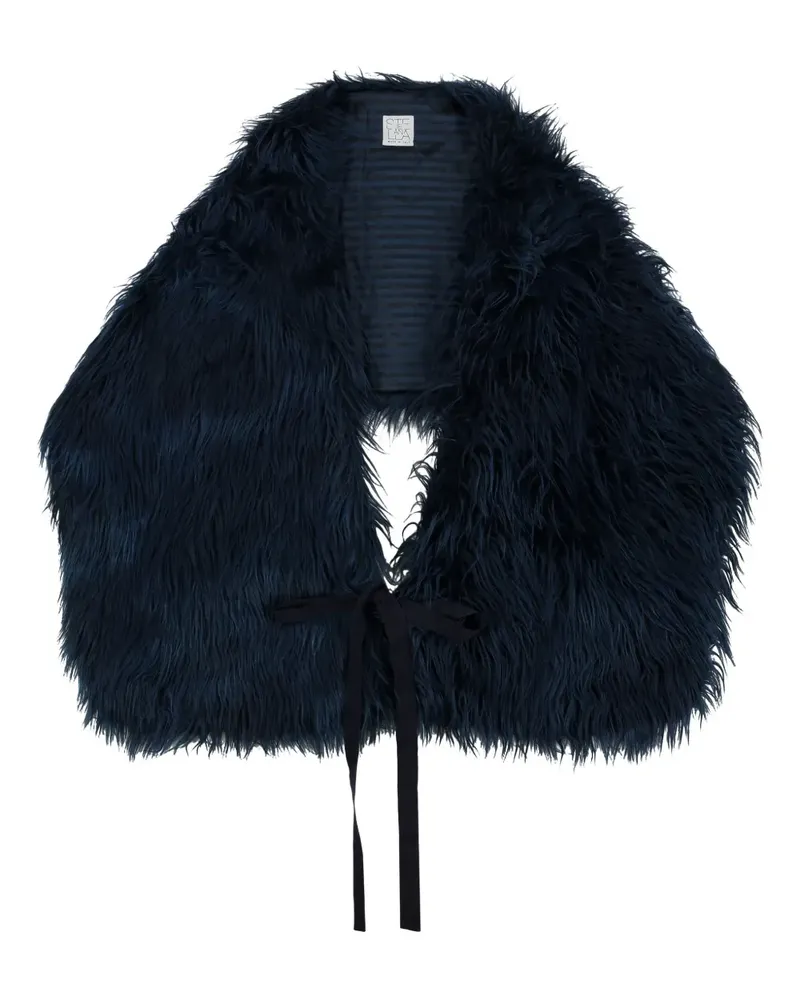 Stella Jean Schal aus Faux Fur - Blau Blau