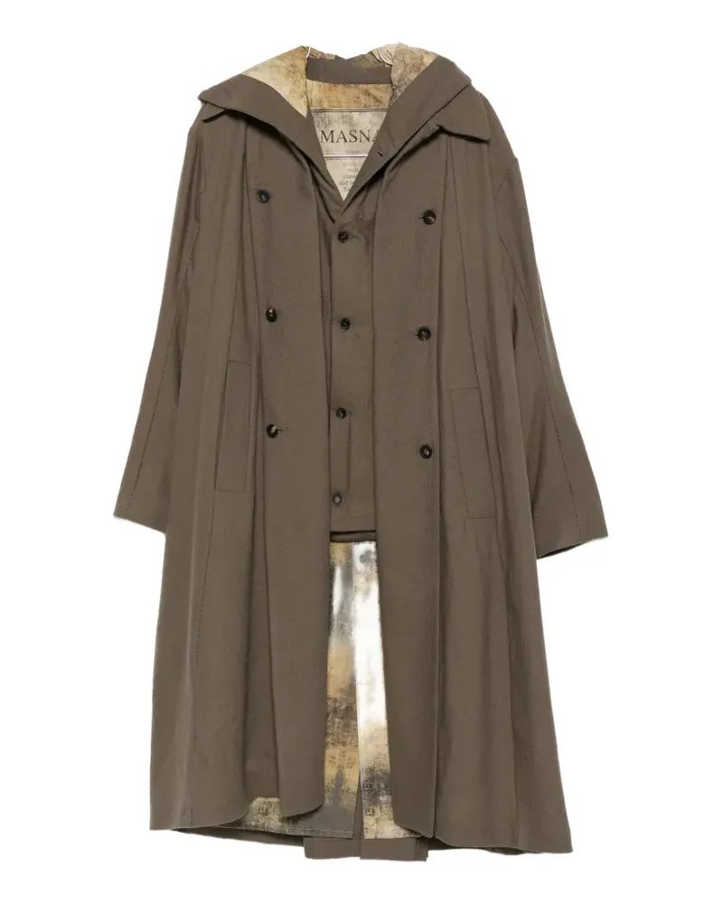 Masnada single-breasted hooded coat - Grün Grün