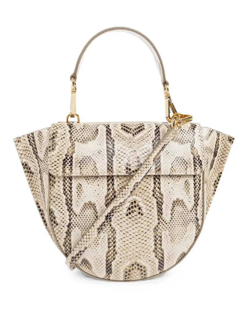 WANDLER mini Hortensia snakeskin-effect tote bag - Nude Nude