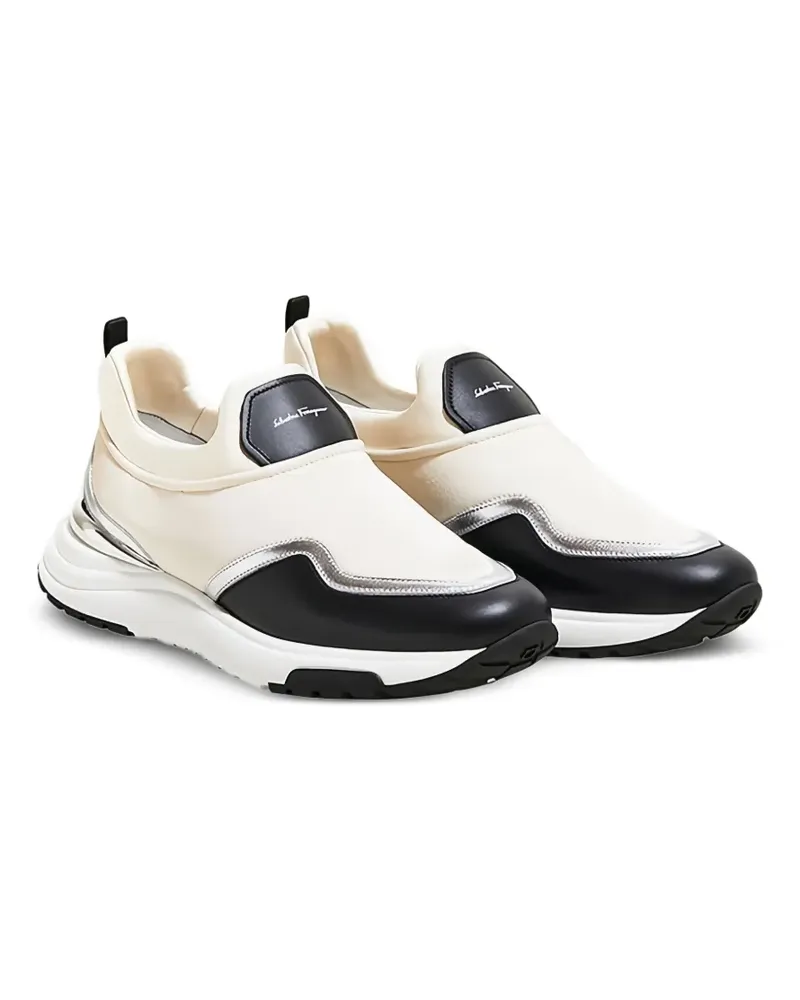 Ferragamo slip-on panelled sneakers - Nude Nude