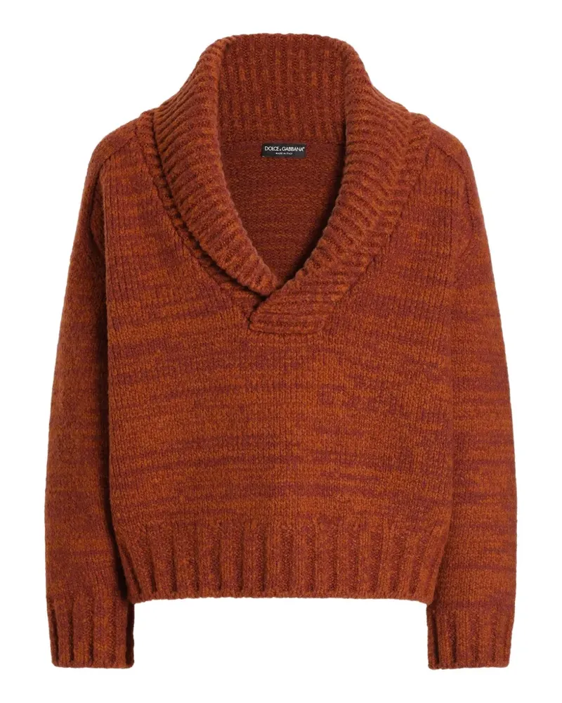 Dolce & Gabbana Mouliné-Pullover aus Wolle - Braun Braun