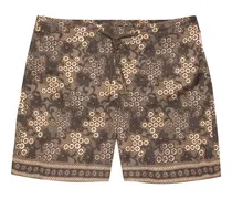 Bulldog Badeshorts mit Paisley-Print - Braun