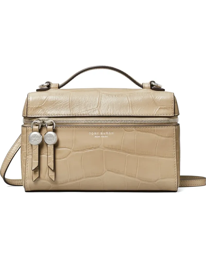 Tory Burch Slim Romy Tasche mit Kroko-Prägung - Nude Nude