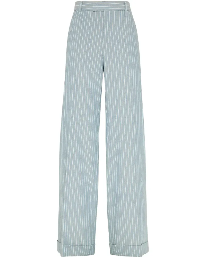 Brunello Cucinelli Hose mit Nadelstreifen - Blau Blau