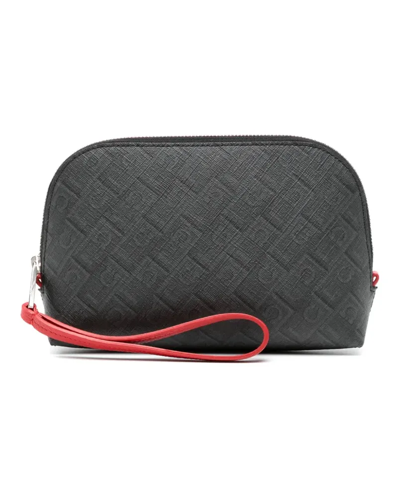 Ferragamo Gemusterter Kulturbeutel - Schwarz Schwarz