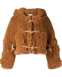 Rokh Dufflecoat mit Faux Fur Braun