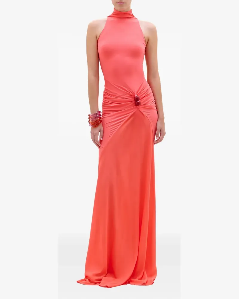 Silvia Tcherassi Gerafftes Kleid mit Cut-Outs - Rosa Rosa