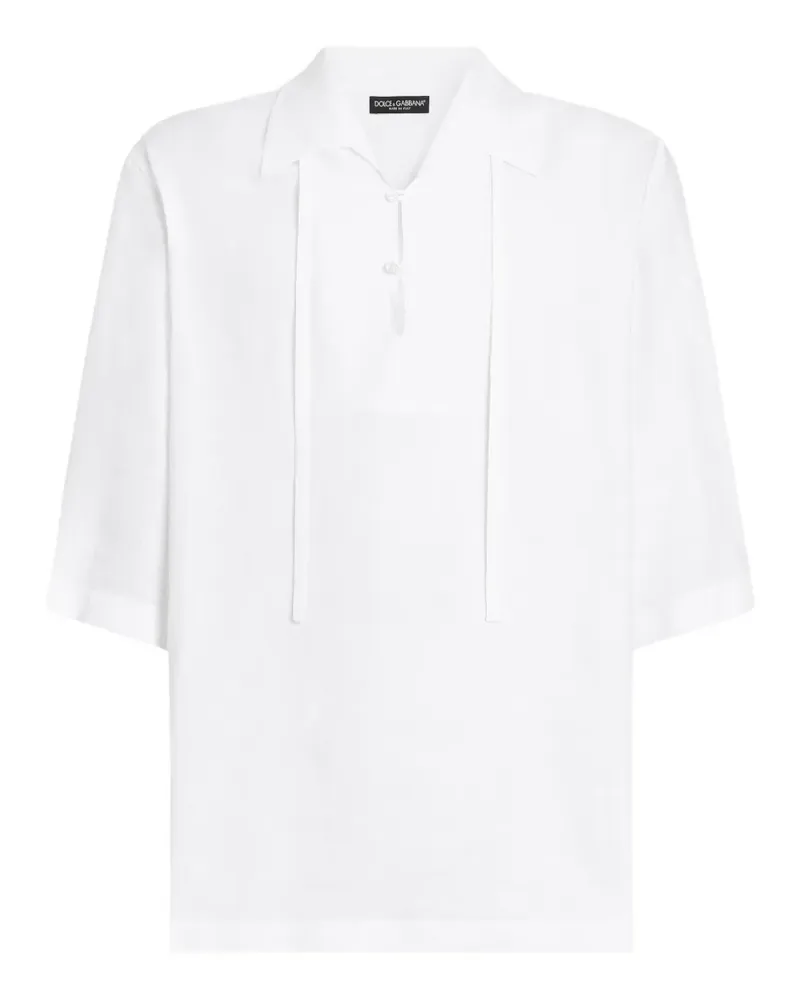 Dolce & Gabbana Hawaii-Hemd aus Leinen - Weiß Weiß