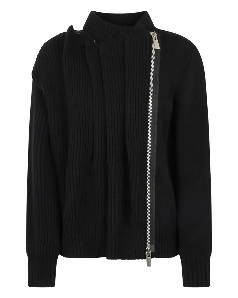 Sacai Gerippter Cardigan - 001 BLACK 001