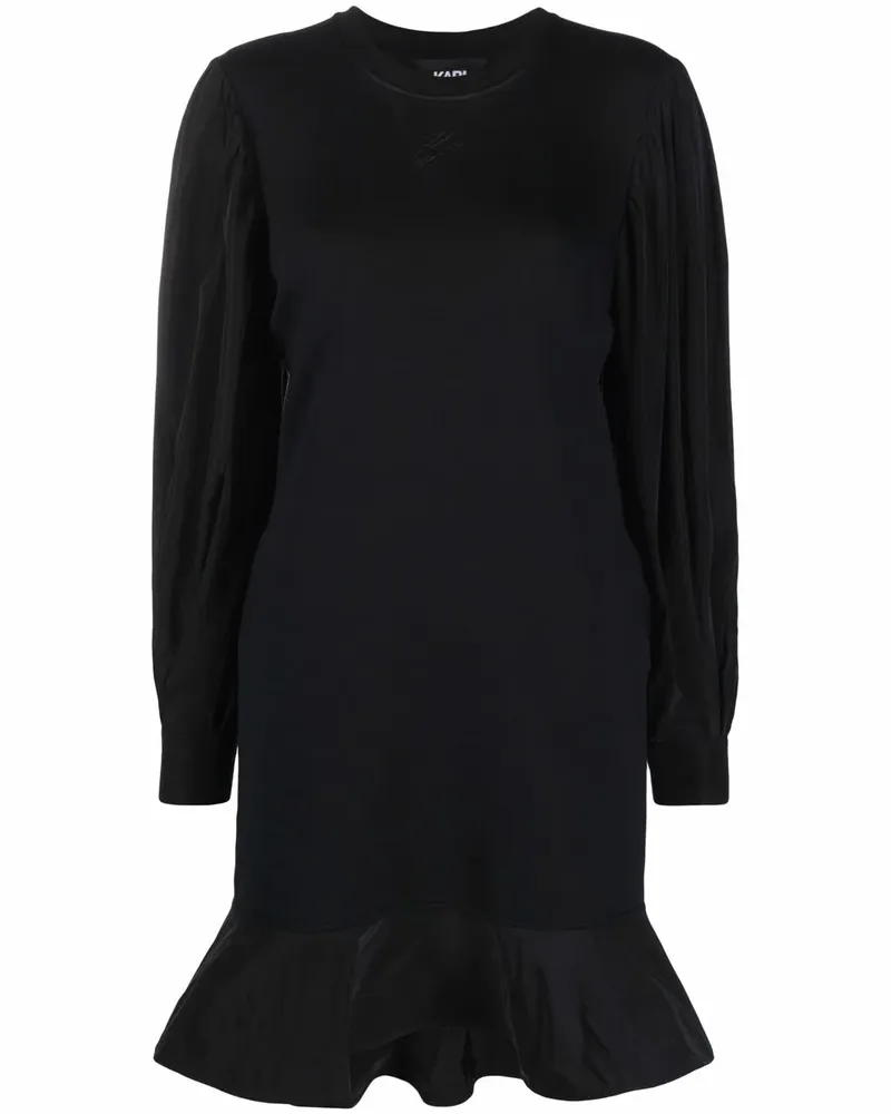 Karl Lagerfeld Sweatshirtkleid mit Puffärmeln - Schwarz Schwarz