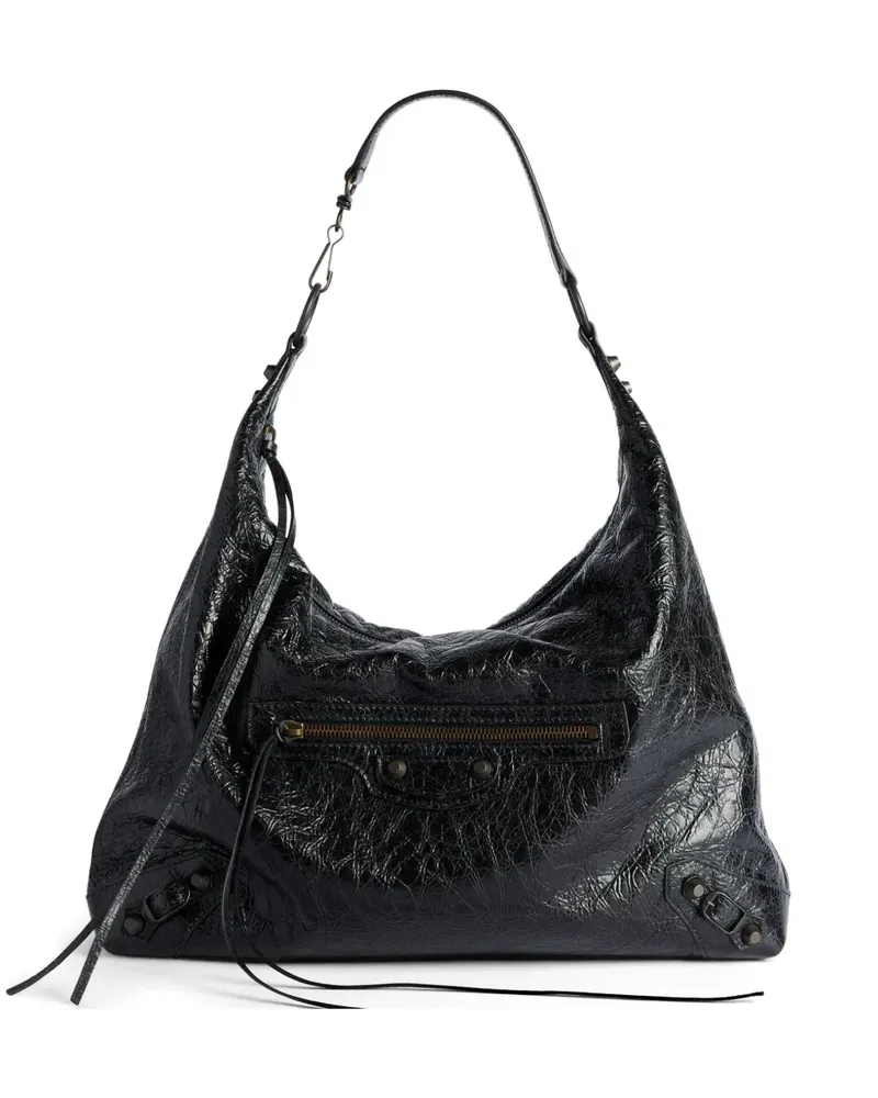 Balenciaga Mittelgroße Le City Schultertasche - Schwarz Schwarz