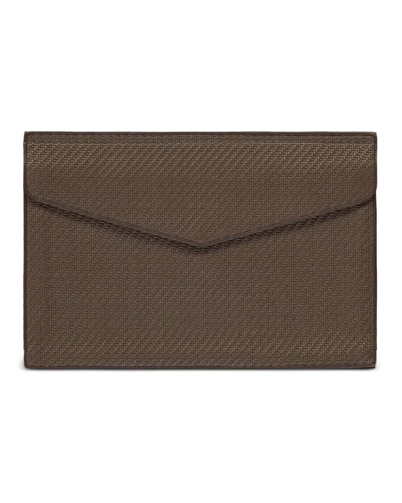 Ermenegildo Zegna Pelle Tessuta clutch bag - Braun Braun