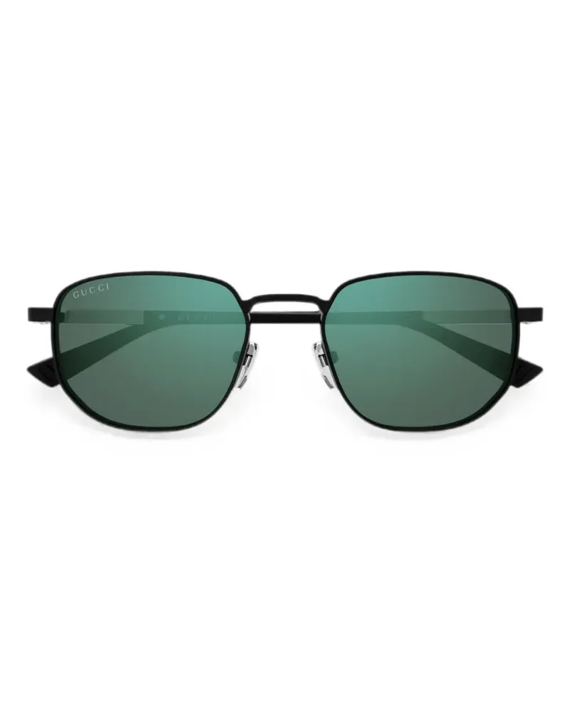 Gucci Sonnenbrille mit eckigem Gestell - Schwarz Schwarz