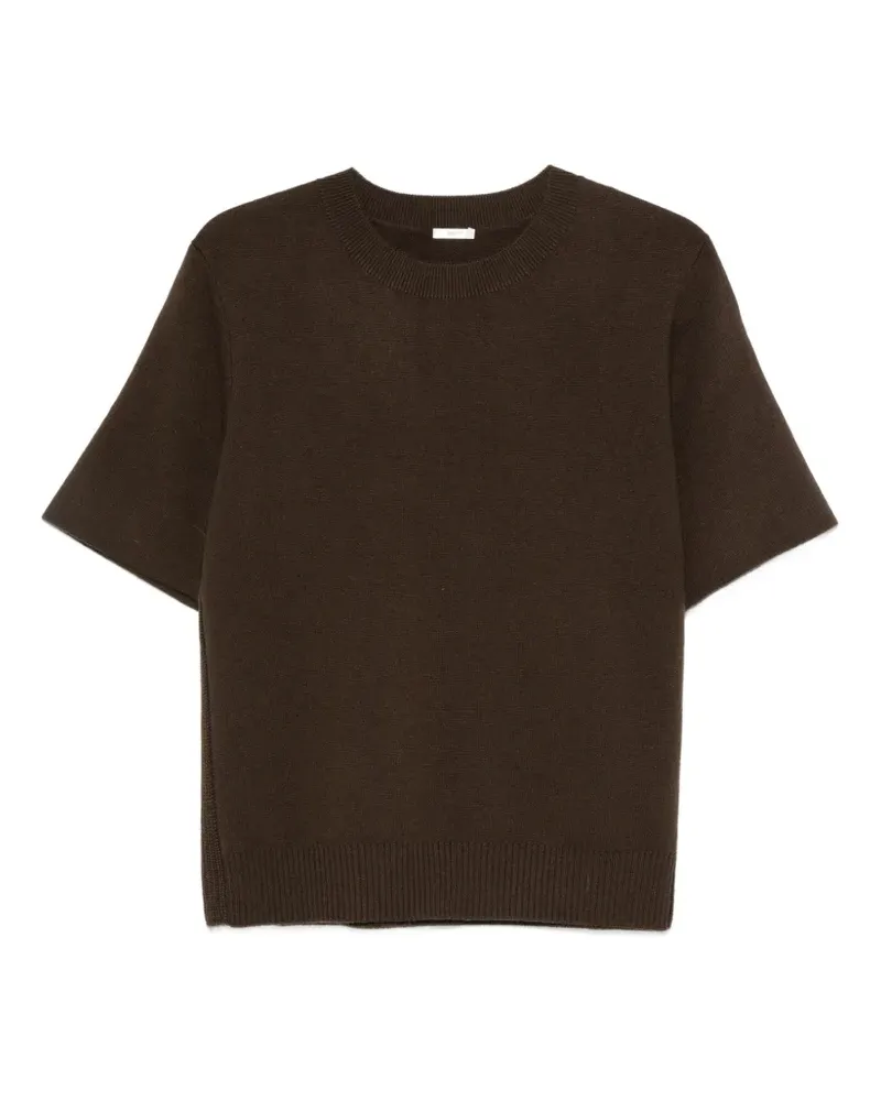 Joseph Kurzärmeliger Pullover mit geripptem Besatz - Braun Braun