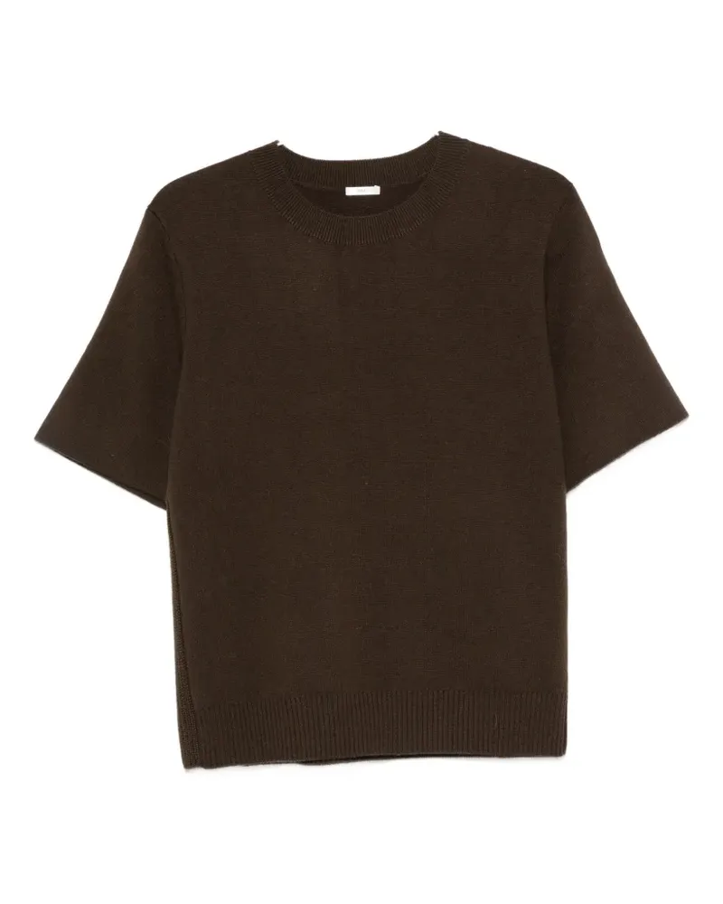 Joseph Kurzärmeliger Pullover mit geripptem Besatz - Braun Braun