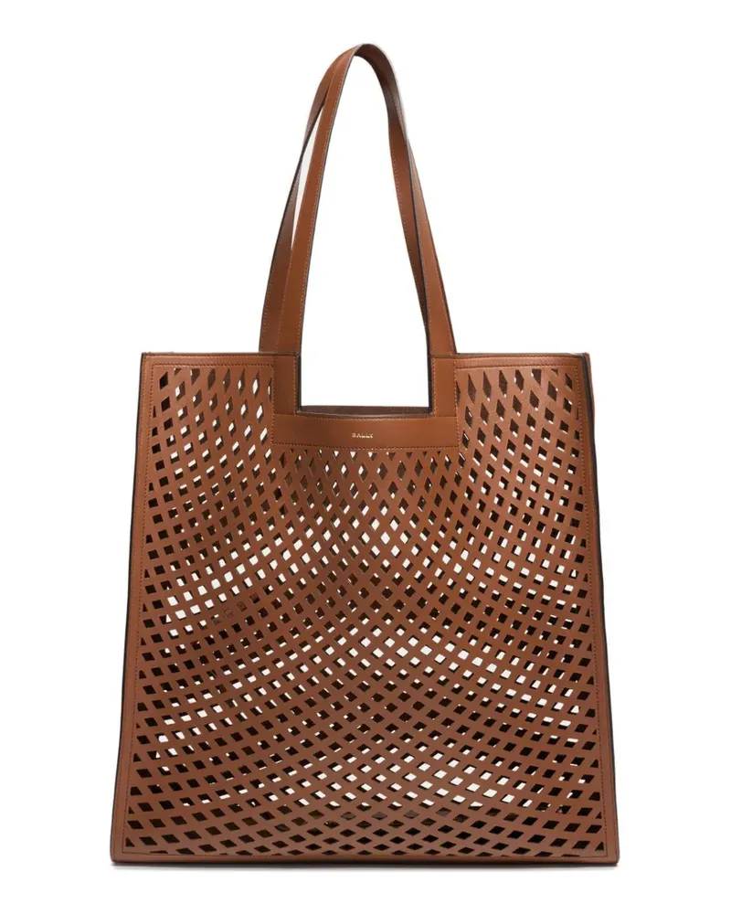 Bally Easy  laser-cut leather tote bag - Braun Braun