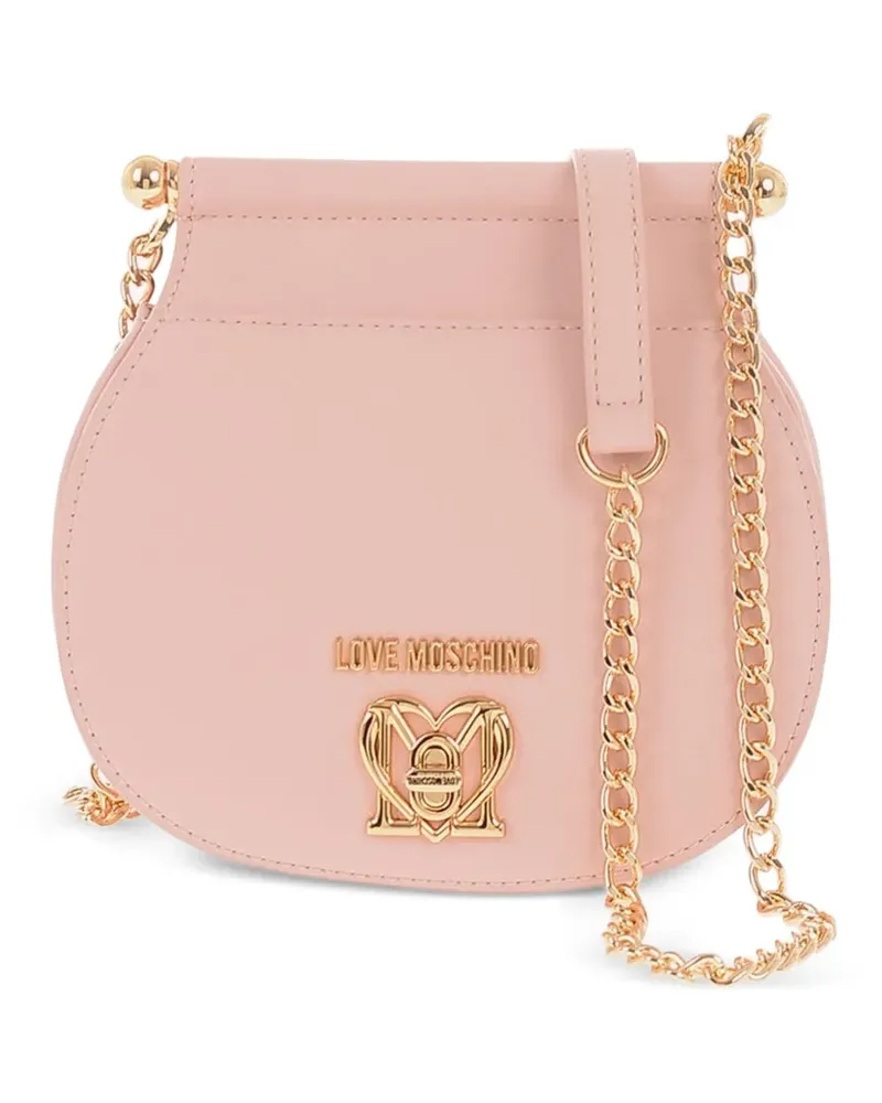 Moschino Umhängetasche mit Logo-Schild - Rosa Rosa