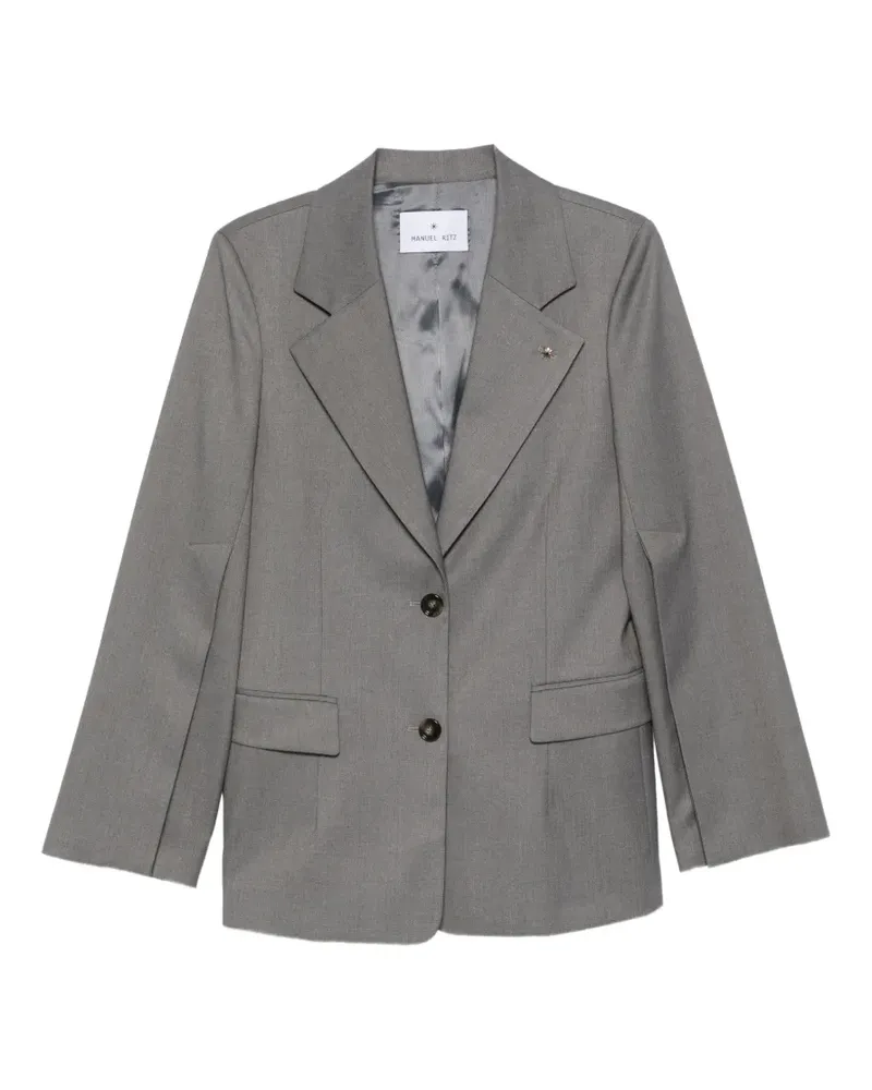 Manuel Ritz logo-pin belted blazer - Grau Grau
