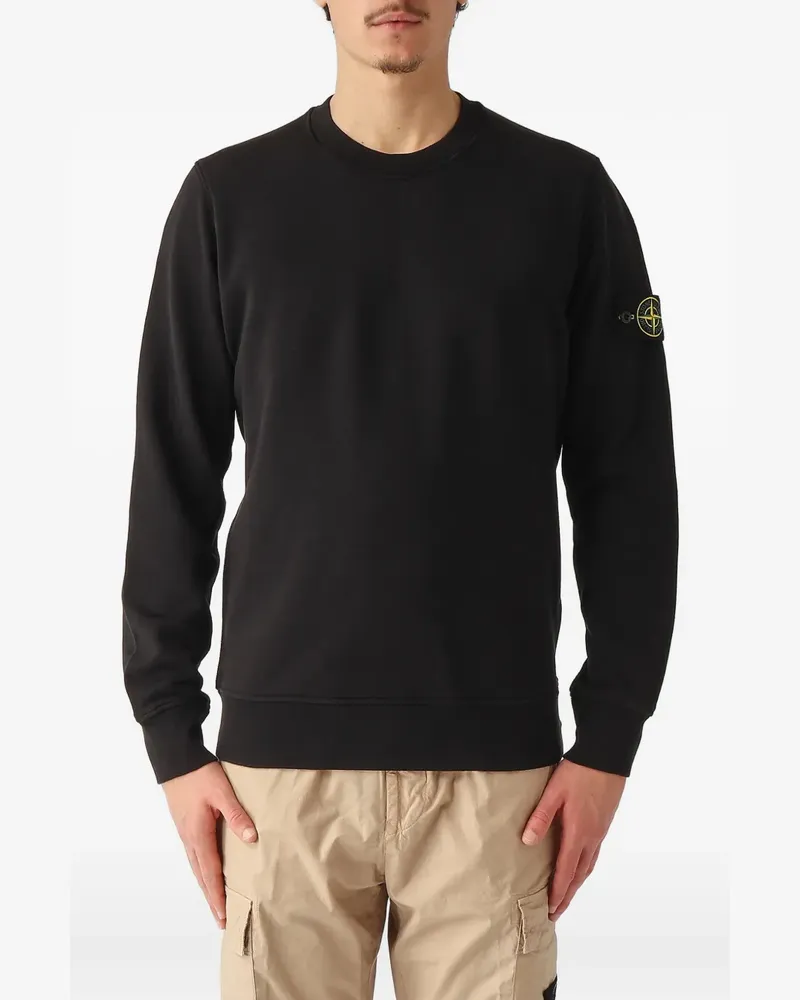 Stone Island Sweatshirt mit Logo-Patch - Schwarz Schwarz