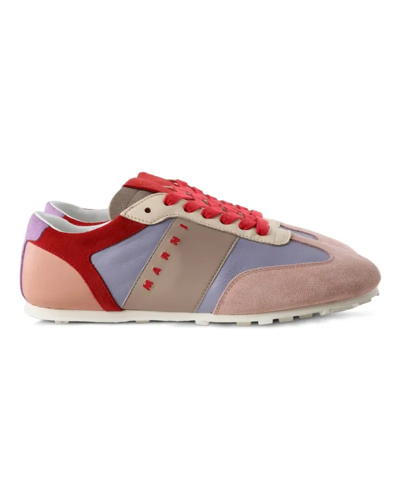 Marni logo-print panelled sneakers - Rosa Rosa
