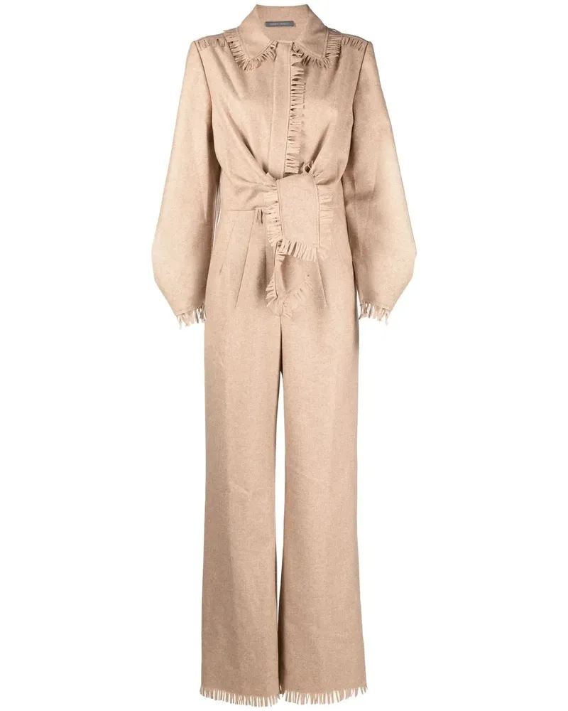 Alberta Ferretti Jumpsuit mit Fransen - Nude Nude