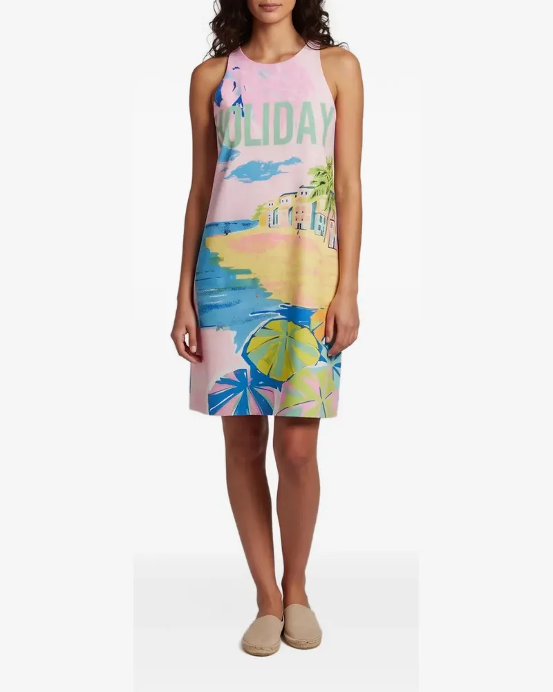 Moschino Midikleid mit Print - Rosa Rosa