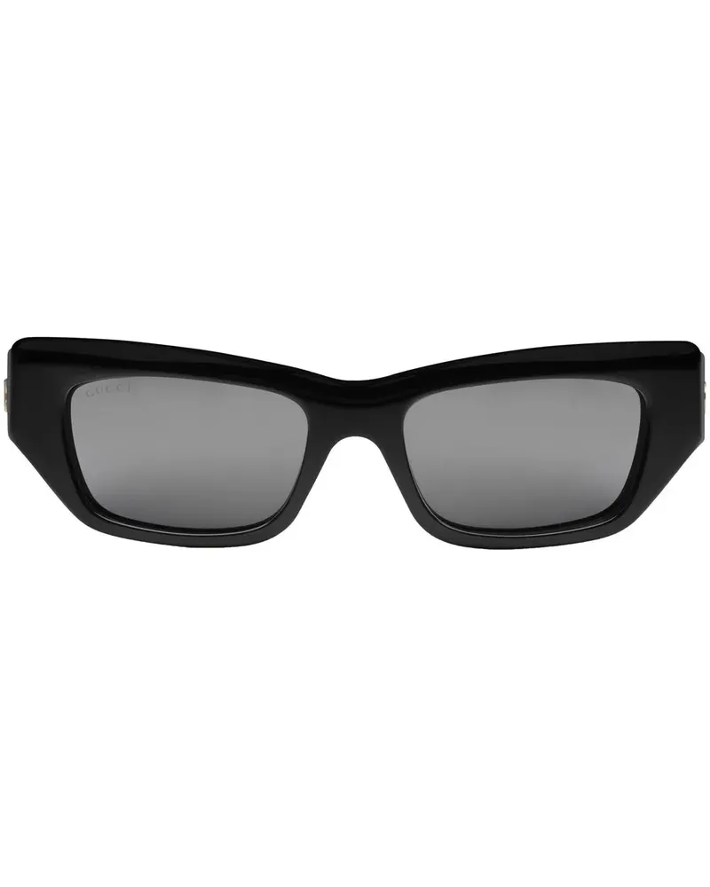 Gucci Sonnenbrille mit eckigem Gestell - Schwarz Schwarz