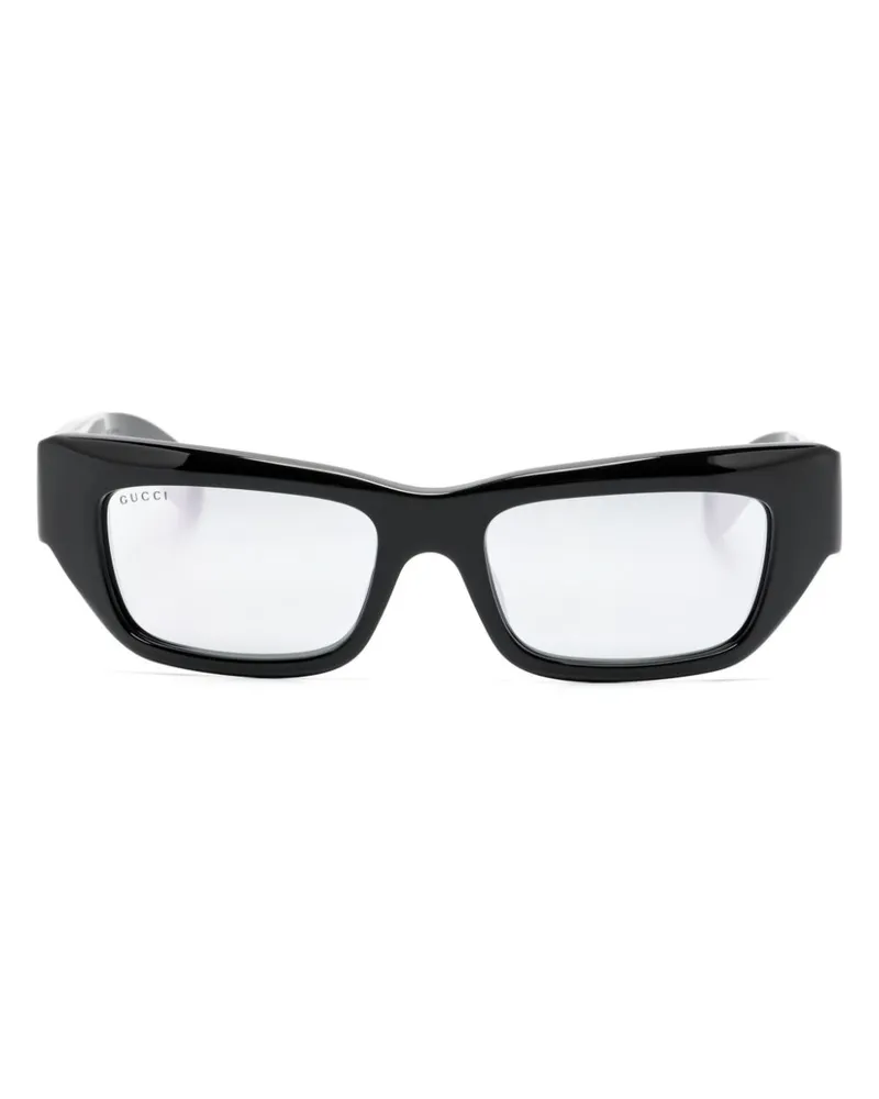 Gucci Sonnenbrille mit eckigem Gestell - Schwarz Schwarz