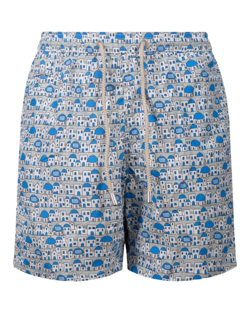 MC2 Saint Barth graphic-print drawstring swim shorts - Grau Grau