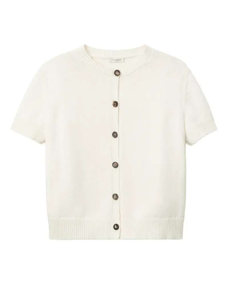 Lafayette148 short-sleeve crew-neck cardigan - Nude Nude