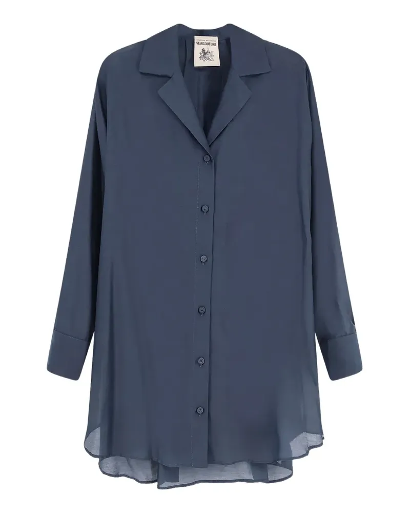 Semicouture pleated-back long-sleeve shirt - Blau Blau