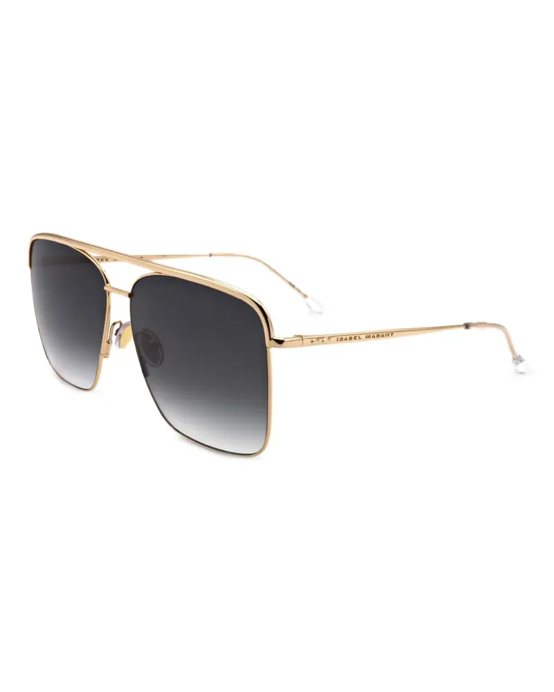 Isabel Marant Geometrische Sonnenbrille mit Doppelsteg - Gold Gold