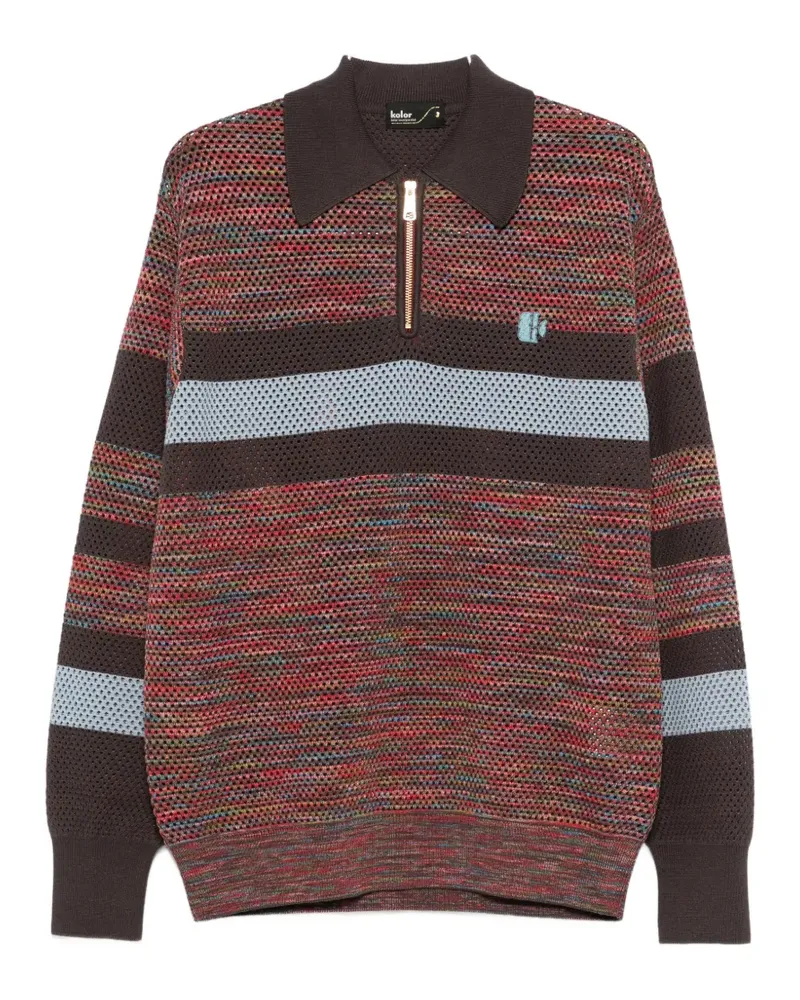 kolor striped zip-up sweater - Braun Braun