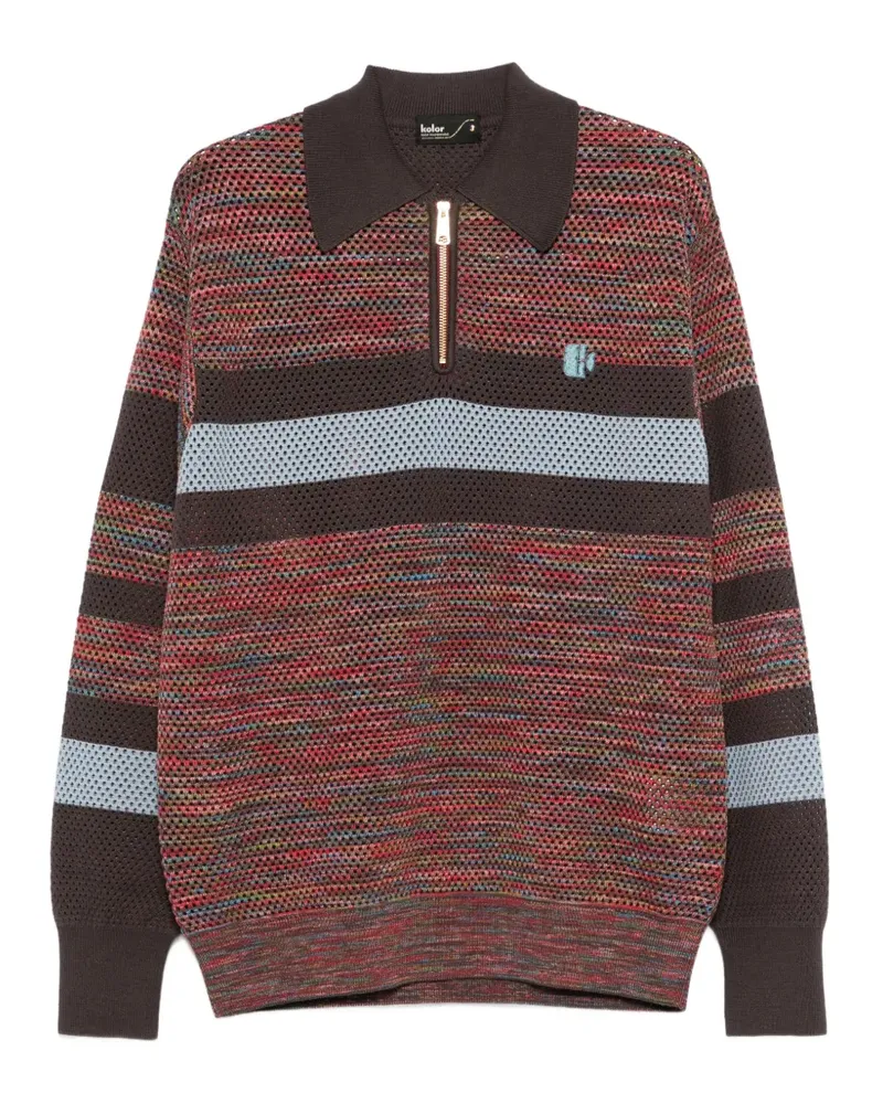 kolor striped zip-up sweater - Braun Braun