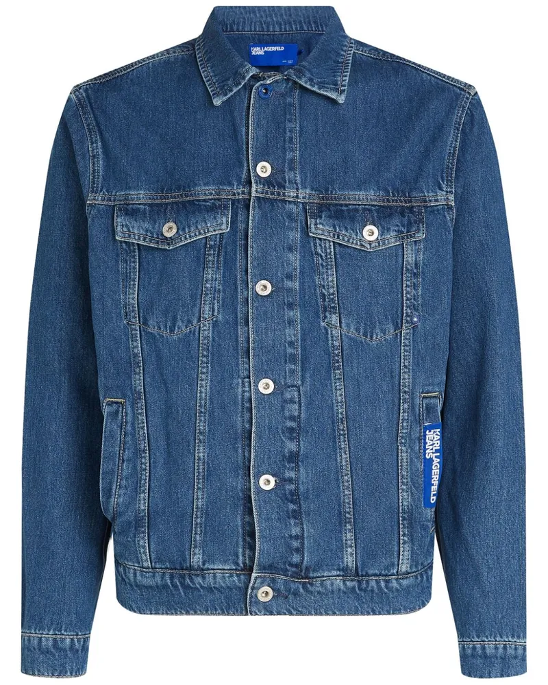Karl Lagerfeld Jeansjacke mit Logo-Patch - Blau Blau