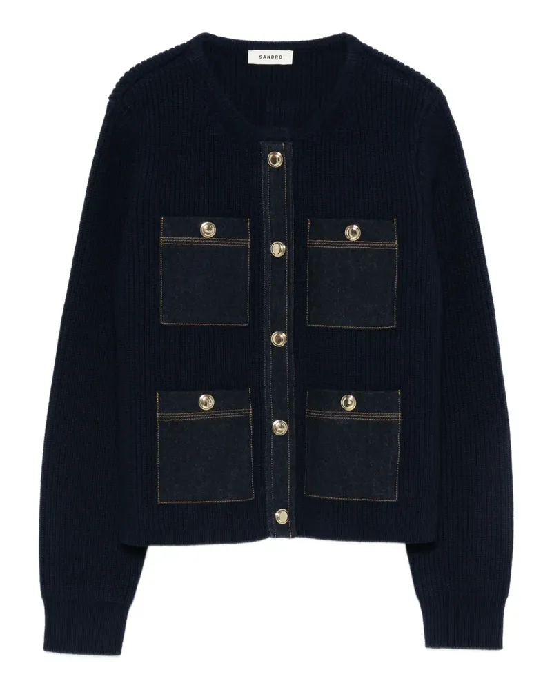 Sandro Geknöpfter Cardigan - Blau Blau