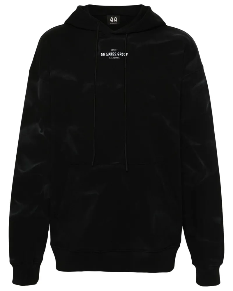 44 LABEL GROUP Ausgeblichener Hoodie - Schwarz Schwarz